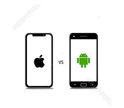 A depiction of Apple and android competition