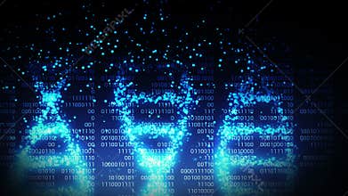 DNA molecule helix as a symbol for genetics code. Medicine and technology concept. Science biotechnology. Loop animation.