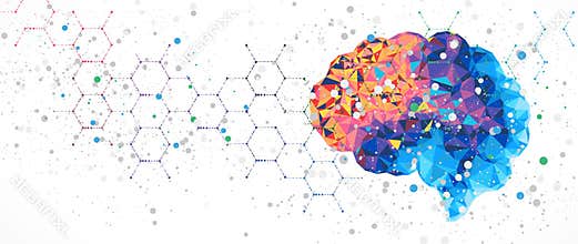 Abstract human brain. Artificial intelligence technology. Science background