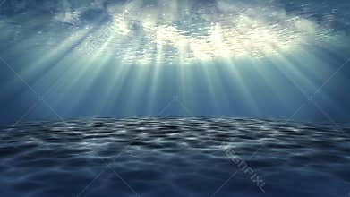 Underwater light creates a beautiful veil, consisting of sunlight.