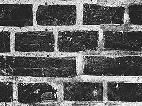 Distress old brick wall texture. Black and white grunge background