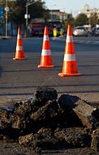 Asphalt Construction and Safety Cones