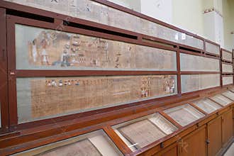 Ancient Egyptian papyrus from museum of Egyptian antiquities in Cairo