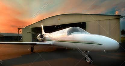 Jet Aircraft at dawn