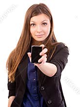 Girl holding a mobile phone