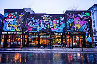 Montreal street view and Arts architecture