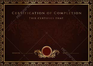 Certificate / Diploma award template. Pattern