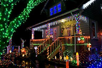 House with Christmas lights