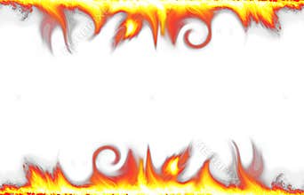 Fire border isolated on white