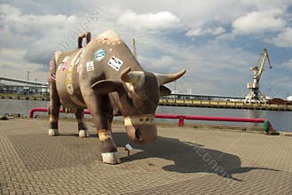 Giant Cow Figure in Ventspils Latvia