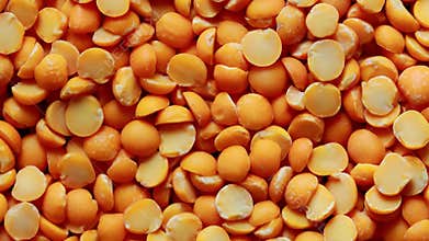 Raw chickpeas rotation, Chickpeas close-up. Food concept