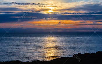 Midsummer night over sea