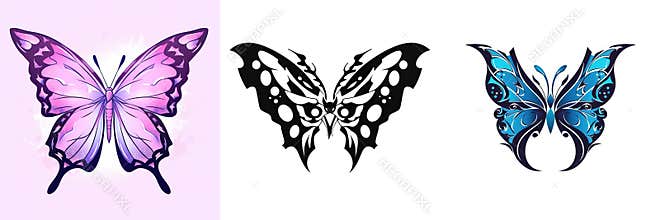 Butterfly Logo 2D AI Generated