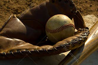 Vintage baseball and bat