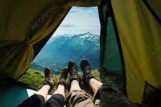 Couple camping