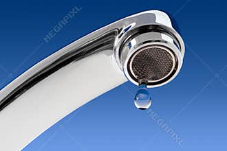 Water tap with drop.