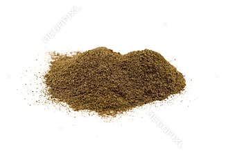 Ground pepper on white background
