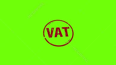 VAT value-added tax stamp and stamping isolated animation