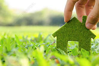 Eco house icon concept