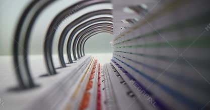 Agenda and organizer concept and turn over sheets