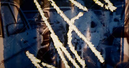 old super 8 film footage experimental art colors itched on film draw on film animation moving fast lines orange black background