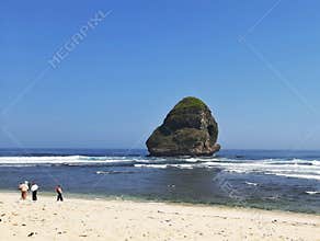 People Activity at Goa China Beach Indonesia