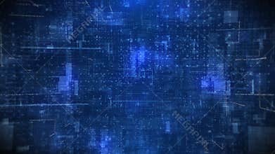 Digital Cyberspace with Particles and Data Network Connections.