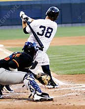 Baseball batter swinging, righthanded