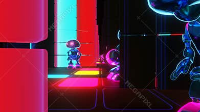 Martian disco of funny robots 02