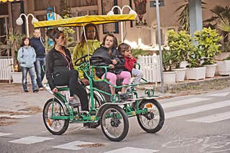 Four wheeled cycle in use in Italy