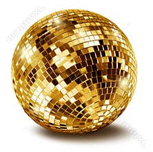 Golden disco mirror ball