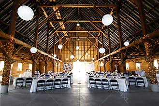 Wedding reception at barn