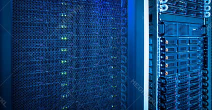 Server rack cluster in a data center