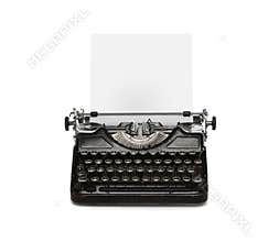 Retro typewriter with paper sheet