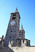 Towers of the Cathedral of Aosta, Italy