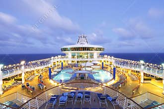 Cruise ship at dusk