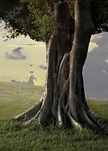 Ancient Tree at Dusk