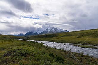 Endicott Mountains and John River at the Gates of the Arctic National Park in Brooks Range, Alaska