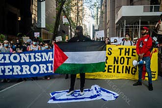 Pro-Palestine, anti-Israel protest in New York during Gaza war