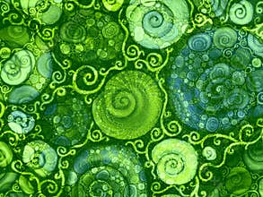 Flower Vines Shells Background