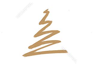 Hand drawn oil brush stroke Christmas tree with star isolated on png or transparent background. Graphic resources for New Year,