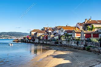 Fishing village of Combarro with the typical granary horreos. Galicia, Spain