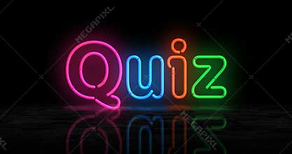 Quiz and barber shop neon on brick wall loop