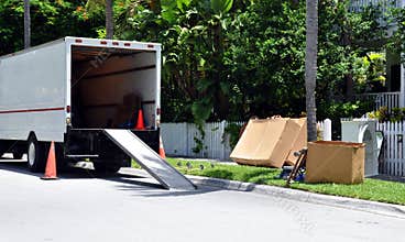Mover's Van On Street