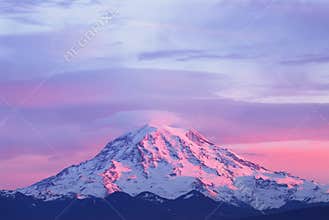 Sunset light on Mount Rainier