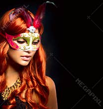 Beautiful Woman in a Carnival mask