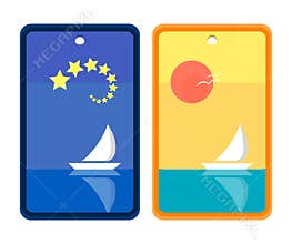 Starry Night and Sunny Day Sailing Bookmark Design