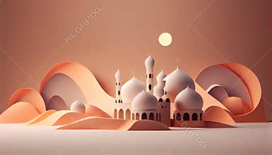 3d eid mubarak design banner for islamic banner festivity like eid al adha fitr ramadhan etc