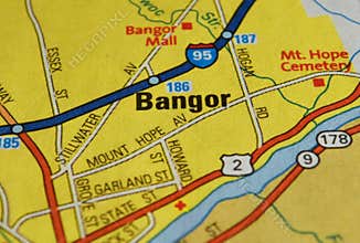 Map Image of Bangor Maine