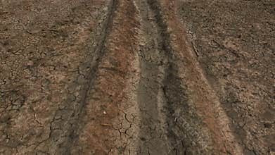Dry canal at agriculture fields drought impact